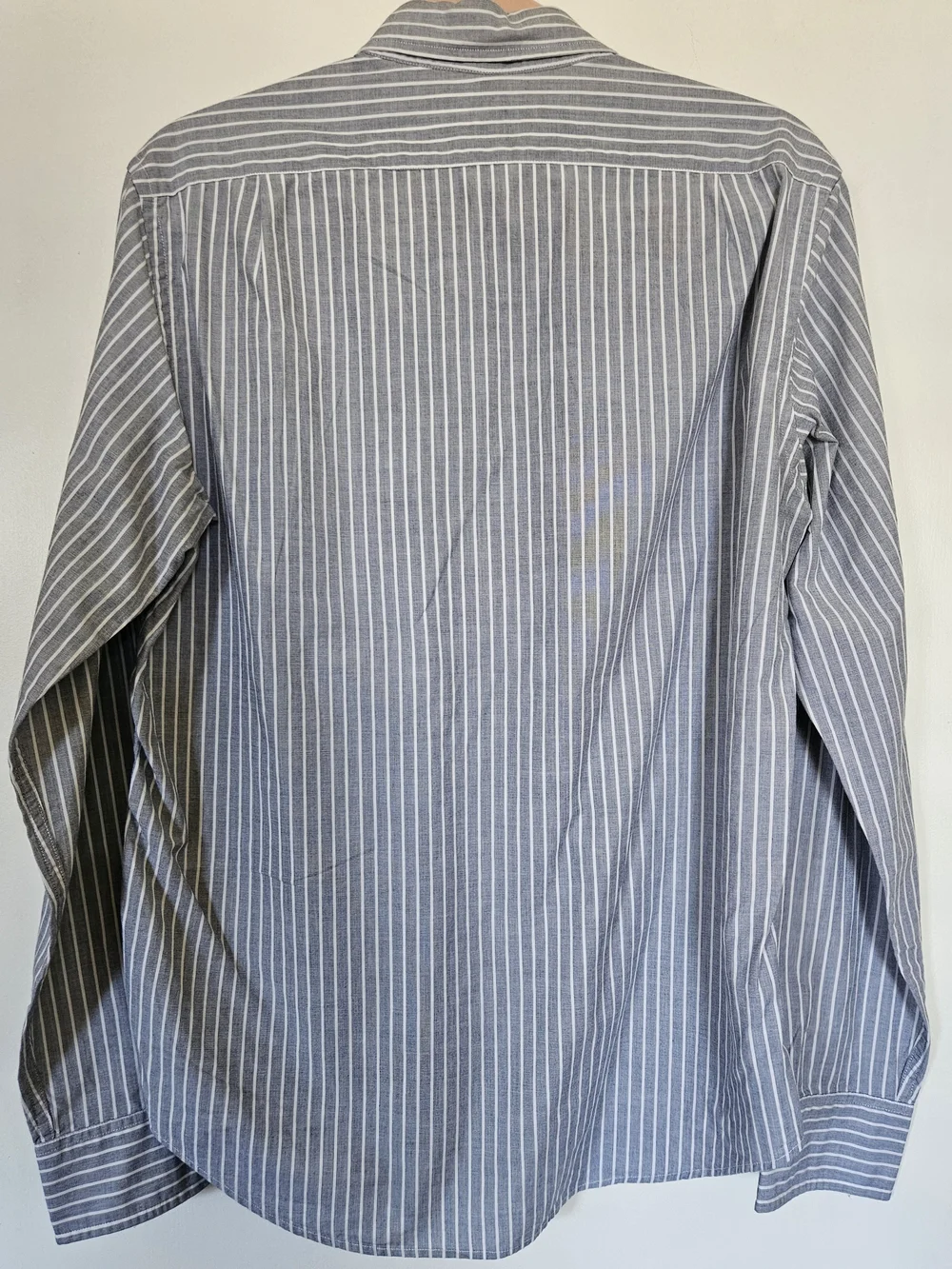 J. Crew Blue and White Vertical Stripe Button-Down Shirt Long Sleeves
